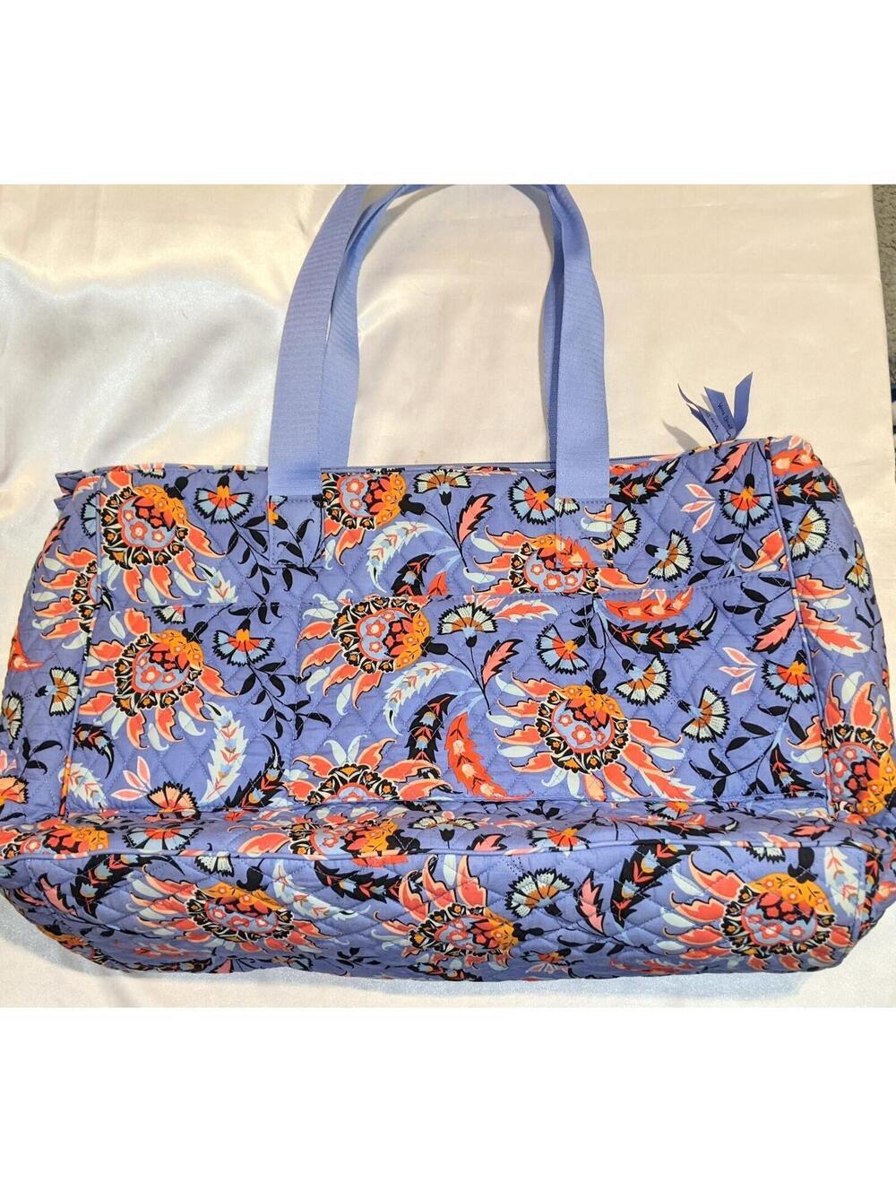 Vera Bradley Dual Compartment Travel Bag Tote in Mural Garden Floral Paisley EUC